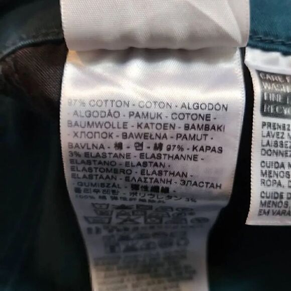 Levi Strauss Ladies 710 Super Skinny Green Chino Pants - Size 30 - Picture 5 of 6